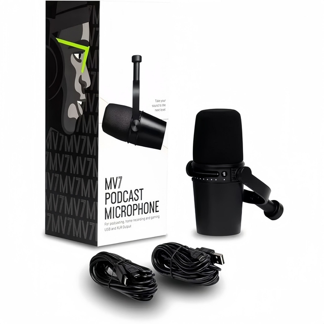MV7 Professional Cardioid USB/XLR Dynamic Condenser Podcast Microphone Wired Noise Cancelling Studio Recording Microphone