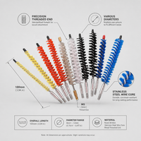 Ensemble professionnel de brosses miniatures multicolores pour le nettoyage de tubes de précision