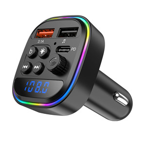 C16 Transmisor FM inalámbrico Kit de coche Reproductor de MP3 Bluetooth con cargador rápido USB tipo C dual 5V3A Luz colorida - Product Image 6