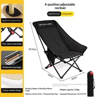 Chaise pliante portable extra-large et extra-large avec dossier réglable en quatre positions, rembourrée, en tissu Oxford, idéale pour le camping