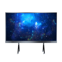 Máquina de conferencia LED táctil infrarroja de 136 \ "165 \" de pie libre, pantalla de visualización de TV LED todo en uno para vídeo