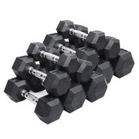 Ensemble d'haltères hexagonales personnalisées GRASSFIT DB-04 - Revêtement en caoutchouc - Noyau en fonte pour équipement de gym - Exercices de fitness complets