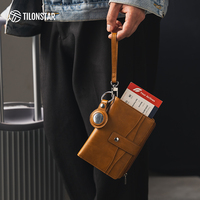 TILONSTAR TPW116 dompet dokumen, dompet dokumen Bus Pass Organizer RFID paspor penutup untuk Slot Tag udara pemegang paspor kulit