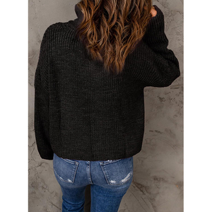 Women's <strong>Sweater</strong> Waffle Kint Long Sleeve Quarter Zip Pullover V Neck <strong>Sweater</strong> for Women Quarter Zip <strong>Knitted</strong> <strong>Sweater</strong> - Product Image 5