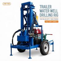Foreuse rotative diesel pour puits d'eau, profondeur 150 m