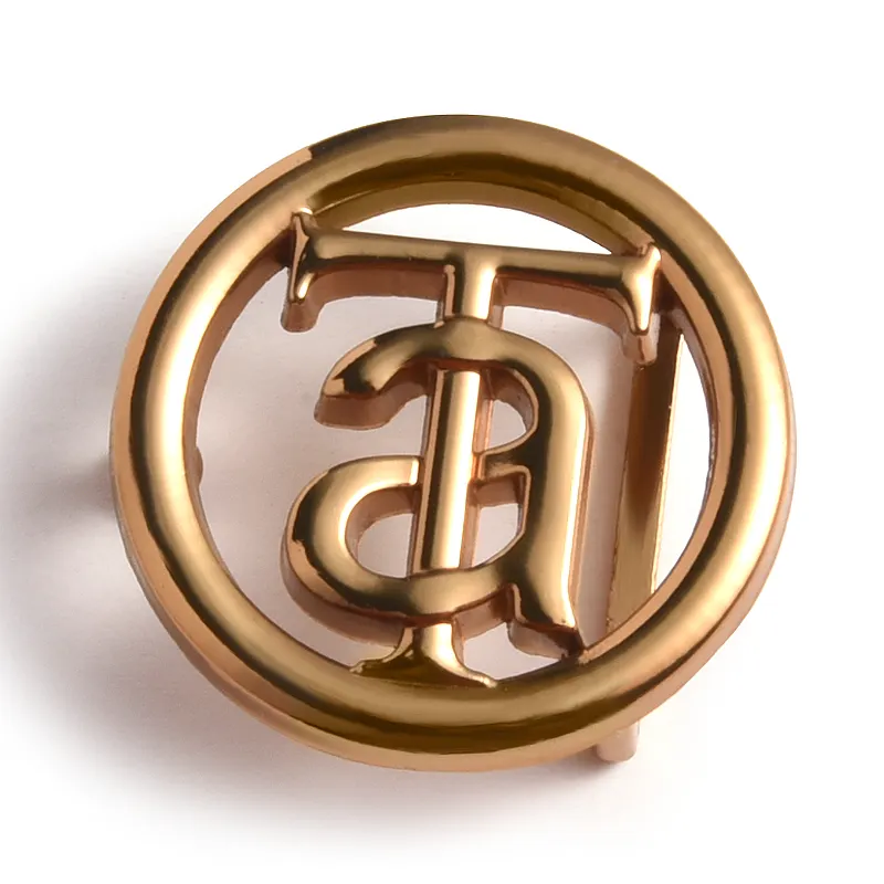 Fábrica Fornecer Diretamente Personalizado Carta Logotipo Extravagante Metal Gold Plating Belt Buckle