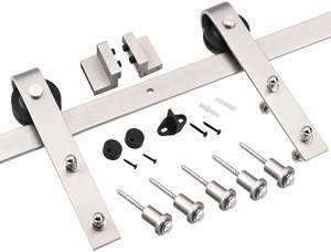 Kit de piste coulissante en Nickel brossé, sur rail pour porte de <span class=keywords><strong>grange</strong></span>, 6.6 pieds - Product Image 5