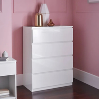 Armoire de rangement pour chambre à coucher, meubles de luxe blancs en bois, armoire de rangement pas chère à 4 tiroirs pour chambre à coucher