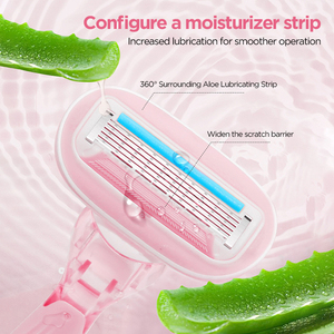 <span class=keywords><strong>Rasoio</strong></span> professionale a 5 lame per donna, manuale, <span class=keywords><strong>con</strong></span> striscia lubrificante, in acciaio inossidabile, per la depilazione del corpo - Product Image 3