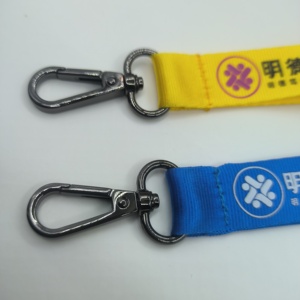 Lanières en nylon sérigraphiées sans minimum de commande, avec crochet métallique et boucle à insert plastique, lanières personnalisées pas chères avec logo - Product Image 2