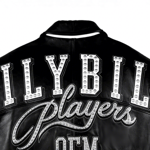 Veste en cuir d'agneau de haute qualité, fabrication artisanale, applique en strass, broderie tendance, streetwear pour hommes, vêtements de mode avant-gardistes - Product Image 6