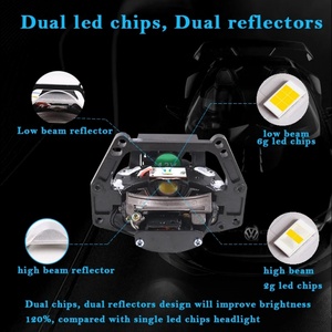 Auto Headlight Assembly Light Source Sanvi Super Bright S9 3 Inch <b>H4</b> H7 Auto Bi-led Projector Lens Headlight Automotive Headlamp - Product Image 2