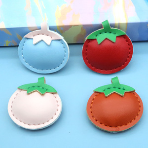 Porte-clés en cuir PU en forme <span class=keywords><strong>de</strong></span> <span class=keywords><strong>tomate</strong></span> mignon, multicolore, avec fermoir mousqueton, breloque <span class=keywords><strong>de</strong></span> sac, cadeau personnalisé - Product Image 1
