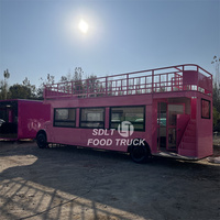 Twee Verdiepingen Tellende Mobiele Foodtruck Met Ijs, Melkthee En Koffiekiosk Voor Street Fastfoodrestaurant Met Rustruimte