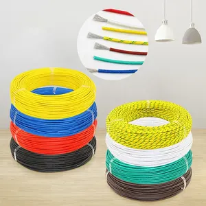Single Core Stranded Tinned Copper Wire 22 24 Gauge Cloth Covered Cord 26AWG Silicone Rubber Insulated Cable Electrical Wiring