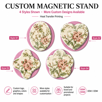 Coque de téléphone magnétique à motif floral botanique pastel avec plaque arrière détachable en TPU et PC et support de maintien – Vente en gros personnalisée