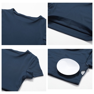 HEARUISAVY Haut court pour femme, vêtements de sport, 2024, haute résistance, manches courtes, t-shirt de yoga fitness, nylon, élasthanne, séchage rapide - Product Image 6