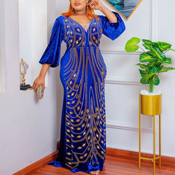 Robes <span class=keywords><strong>de</strong></span> Soirée en Velours Style <span class=keywords><strong>Africain</strong></span> pour Femmes, Robe Longue <span class=keywords><strong>de</strong></span> Luxe à Diamants, Tenues <span class=keywords><strong>de</strong></span> Cérémonie pour Mariages et Fêtes en Turquie - Product Image 6