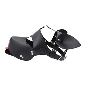 Accessoires de cosplay sexy pour femmes, couvre-chef tête de chien BDSM érotique fétichiste avec langue rouge, pour jeu de rôle, fête, <span class=keywords><strong>couple</strong></span>, chiot, couvre-tête complet - Product Image 5