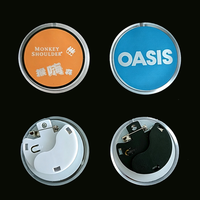 Aanpasbare logo-broche met glitter voor Kerstmis, bruiloften, Valentijnsdag, LED-verlichte broche, speld, reversbadge