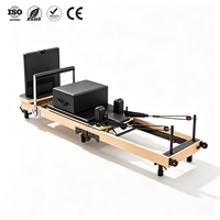 ZENJOY Reformer de Pilates pliable en bois d'érable avec réglage des jambes, idéal pour un usage domestique et un studio compact