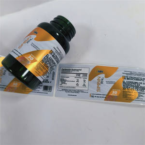 Autocollants adhésifs de bouteille pour complément <span class=keywords><strong>alimentaire</strong></span> sain <span class=keywords><strong>chrome</strong></span> brillant argent étanche rouleau emballage étiquettes étiquette de médecine personnalisée - Product Image 2