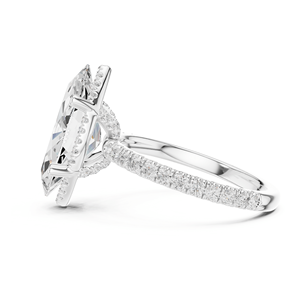 Bague de fiançailles pour femme en argent sterling 925 avec diamant de laboratoire solitaire marquise halo, 4,25 carats, certifiée IGI, pour mariage et soirée - Product Image 4