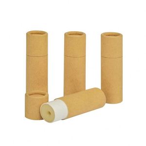 <b>Biodegradable</b> Natural Deodorant Kraft Cardboard Push-up Tube Packaging for Lip Balm Lipsticks - Product Image 4