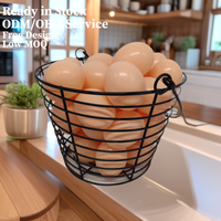 Panier de rangement en fil de fer avec poignées, panier à œufs de Pâques, conteneur pour balles de golf, panier organisateur multifonctionnel pour la cuisine et la maison