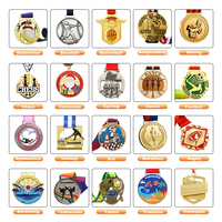Médailles personnalisées pour événements sportifs, football, basketball, badminton, médailles de récompense en métal avec ruban pour compétition, souvenirs, cadeaux