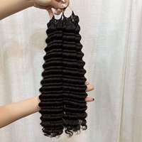 Extensions de cheveux humains à pointe effilée pour tresses au crochet, bouclées profondes, sans trame, 100g, 100% cheveux humains vierges brésiliens