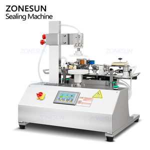 เครื่องปิดผนึกกล่องโลหะแบบกึ่งอัตโนมัติ ZONESUN ZS-FH020 สำหรับวางบนโต๊ะ พร้อมระบบเซอร์โว ปิดผนึกด้วยเทปรอบกล่องเต็มวงกลม และเครื่องปิดผนึกขวดด้วยเทป - Product Image 6