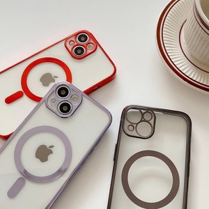 Accesorios para Teléfono Móvil, Funda con Carga Inalámbrica Magnética para iPhone 12 13 Pro Max, Funda Magnética de Lujo con Recubrimiento - Product Image 1