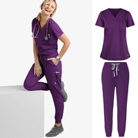 Blouses médicales unisexes à manches courtes pour les toiletteurs d'animaux, les vétérinaires, les médecins, le personnel infirmier des hôpitaux. Uniformes de travail en polyester respirant