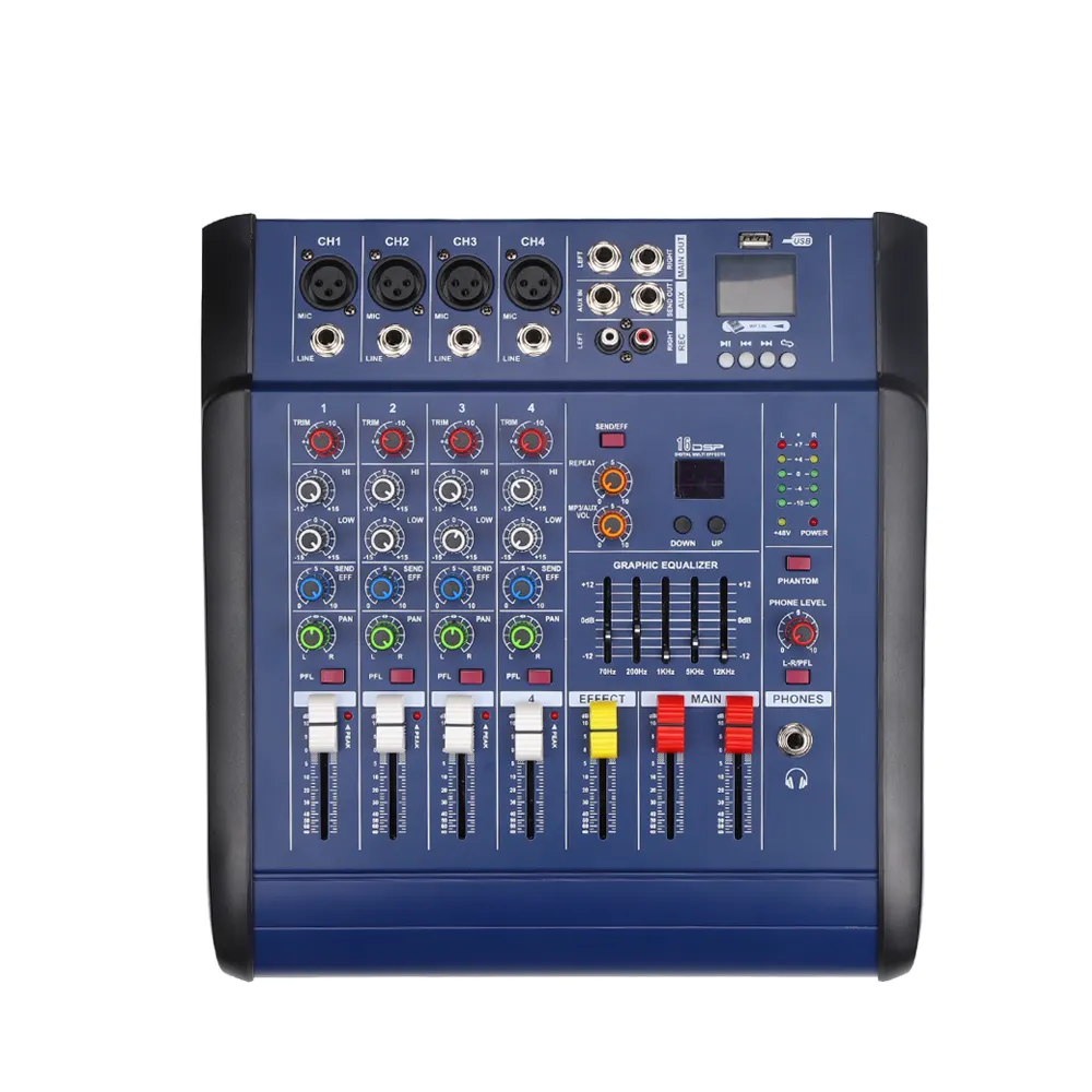 Promosi Grosir Mixer 4 Saluran Suara Audio Konsol Mixing Power