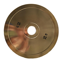 Plaques de musculation calibrées Rizhao Newfield 25 lb, tolérance de poids +/- 10 grammes, acier C45 plaqué or titane de haute qualité