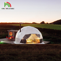 Tente dôme Camping hôtel cinq étoiles cadre en acier étanche PVC luxe désert Glamping Geodesic Igloo maison station d'accueil prix usine