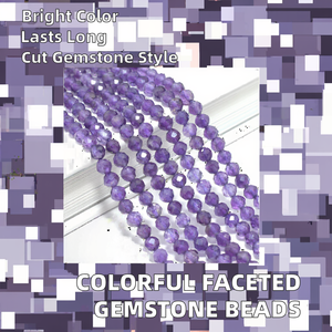 SUNNYLANCY HR00017 Dyed Color Gemstone Round <b>Stone</b> <b>Beads</b> Loose Natural 3mm Necklace Jewelry Making Crystal <b>Beads</b> - Product Image 2