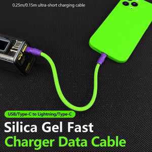 Câble USB-C court et mignon 240W, câble de charge rapide pour batterie externe, <span class=keywords><strong>cordon</strong></span> de chargeur en silicone compatible <span class=keywords><strong>avec</strong></span> les séries iPhone 17-15 - Product Image 2