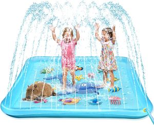 <b>Large</b> 95'' Inflatable Ocean Themed Splash Pad Sprinkler <b>Mat</b> Outdoor Water Play Toy for Kids - Product Image 1