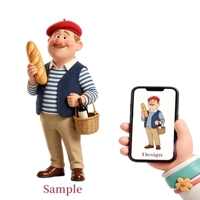 Figura de Vinilo Personalizada Meiyantoys, Mascota de Panadería, Diseño de Juguete de Plástico, Personaje de Panadero Francés, Figura de Vinilo, Regalos Promocionales