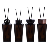 Flacon diffuseur de luxe personnalisé vide en verre ambré de 300 ml avec bâtonnets parfumés – Bouteille en verre élégante