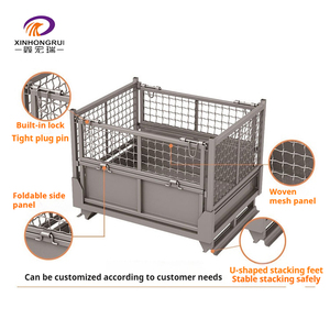 Chất lượng cao ráp Pallet hộp dây lưới Pallet lồng có thể gập lại lưu trữ <span class=keywords><strong>container</strong></span> cho hiệu quả hàng hóa & Lưu trữ - Product Image 3