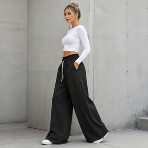 <b>Wholesale</b> Manufacturer Highquality Quality Oversized <b>Sweatpants</b> Double Waist Blank <b>Flare</b> Straight Leg <b>Sweatpants</b> - Product Image 2