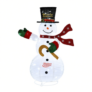 Mibboca Christmas 4ft Lighted Pop-<b>Up</b> <b>Snowman</b> Outdoor Yard Decoration With 100 LED <b>Lights</b> Holiday Inflatable Decor - Product Image 1