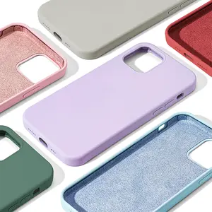 Custodia in silicone per cellulare colorato all'ingrosso custodia in Silicone tpu per cellulare grigio per custodia per iPhone Apple in Silicone 14 Pro Max