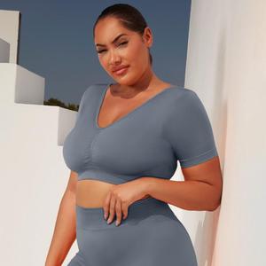 Plus tamaño de etiqueta privada Conjunto Deportivo ropa deportiva sin arrugado trasero Yoga de las mujeres gordas - Product Image 4