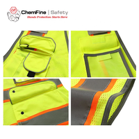 Logo personnalisé gilet réfléchissant multi-poches pour hommes gilet de sécurité jaune gilet de sécurité pour le travail routier gilet haute visibilité vêtements de sécurité