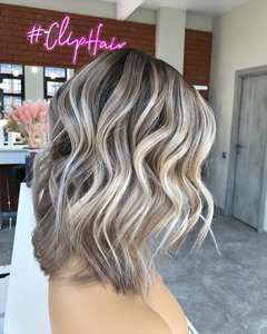 Pelucas <span class=keywords><strong>de</strong></span> Cabello Humano Corto Estilo Pixie para Mujeres Negras y Blancas, con Reflejos Ombre/Rubios Piano, Corte Bob, Cutícula Alineada, Cabello Europeo - Product Image 4