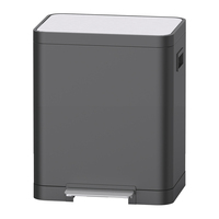 Jiangmen Factory Wholesale Cubo de almacenamiento tipo prensado de acero inoxidable 410 Cubo de almacenamiento de doble compartimento Papelera de clasificación y reciclaje de cocina